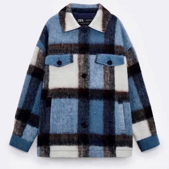 NWT ZARA Blogger Fav. Plaid Overshirt - Picture 8 of 9